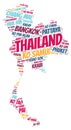 Thailand top travel destinations word cloud Royalty Free Stock Photo