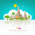 Thailand tourist landmarks background