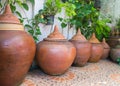 Thailand traditional clay water pot Royalty Free Stock Photo