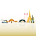 Thailand Travel Landmarks. Vector and Illustration