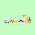 Thailand Travel Landmarks. Vector and Illustration