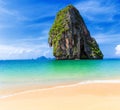 Thailand tropical island and sandy beach at sunny day in Asia Royalty Free Stock Photo