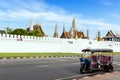 Thailand Tuk Tuk at Grand Palace with blue sky in Bangkok Royalty Free Stock Photo