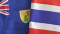 Thailand and Turks and Caicos Islands two flags textile cloth 3D rendering
