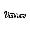 Thailand typography text logo. Trendy lettering font design. Travel agency banner. Vector