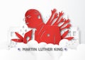 Thailand, Udonthani - January 16, 2019 : Happy Martin Luther King Jr. Day with paper cut and craft style. Vector illustration for