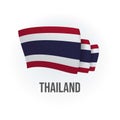 Thailand vector flag. Bended flag of Thailand, realistic vector illustration