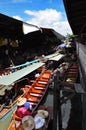 Thailand is a very popular and touristy, floating market in waterways in Bangkok.