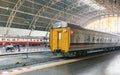 Vintage train bogies parking on the train tracks Royalty Free Stock Photo