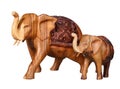 Thailand wood carving elephants