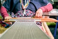 Thailander Hill tribe old ladies are weaving Royalty Free Stock Photo