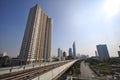 Thailnd BTS line with building, very clean city sc Royalty Free Stock Photo