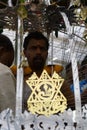 Thaipusam is a Hindu festival where devotees come together for a procession, carrying signs of their devotion and gratitude Royalty Free Stock Photo