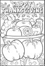 The Fruits Happy Thanskgiving Coloring Page
