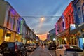 Thalang Road at twilight in Phuket Old Town Royalty Free Stock Photo