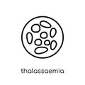 Thalassaemia icon. Trendy modern flat linear vector Thalassaemia icon on white background from thin line Diseases collection Royalty Free Stock Photo