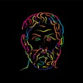 Thales of Miletus crazy colorful outline vector drawing