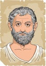 Thales of Miletus portrait, vector