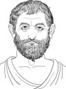 Thales of Miletus portrait, vector