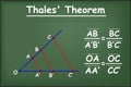 Thales theorem on green chalkboard