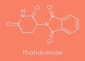 Thalidomide teratogenic drug molecule. Initially used as antiemetic to treat morning sickness in pregnant women but found to cause