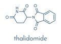 Thalidomide teratogenic drug molecule. Initially used as antiemetic to treat morning sickness in pregnant women but found to cause