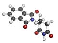 Thalidomide theratogenic drug molecule. Initially used as antiemetic to treat morning sickness in pregnant women but found to