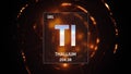 Thallium as Element 81 of the Periodic Table 3D illustration on orange background Royalty Free Stock Photo