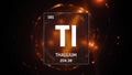 Thallium as Element 81 of the Periodic Table 3D illustration on orange background Royalty Free Stock Photo