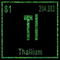 Thallium Chemical Element, Green Edition Royalty Free Stock Photo