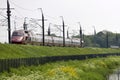 Thalys train runs over the high speed line