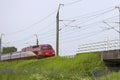 Thalys train runs over the high speed line