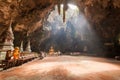 Tham khao luang cave temple.The temple inside of the cave in thailand