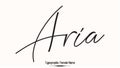 Aria Woman\'s Name. Typescript Handwritten Lettering Calligraphy Text