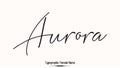 Aurora Female name - in Stylish Lettering Cursive Typography Text