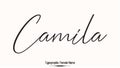 Camila Female name - in Stylish Lettering Cursive Typography Text