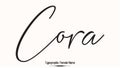 Woman\'s Name.Cora Typescript Handwritten Lettering Calligraphy Text