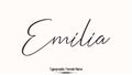 Emilia Female name - in Stylish Lettering Cursive Typography Text