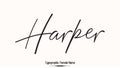 Harper Woman\'s Name. Typescript Handwritten Lettering Calligraphy Text