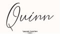 Quinn Female name - Beautiful Handwritten Lettering Modern Calligraphy Text
