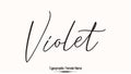 Violet Female name - in Stylish Lettering Cursive Typography Text