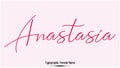 Anastasia Woman\'s Name. Typescript Handwritten Lettering Calligraphy Text Royalty Free Stock Photo