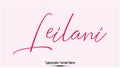 Leilani Woman\'s name. Hand drawn lettering. Vector Typography Text Royalty Free Stock Photo