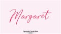 Margaret Woman\'s name. Hand drawn lettering. Vector Typography Text