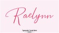 Female name - Raelynn Hand drawn lettering. Vector Typography Text Royalty Free Stock Photo