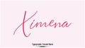 Ximena Female name - Beautiful Handwritten Lettering Modern Calligraphy Royalty Free Stock Photo