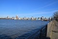 Thames Barrier, Greenwich, London with clear blue sky