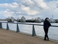 The Thames Barrier is a retractable barrier system that is designed to prevent the floodplain of most of Greater London from bein Royalty Free Stock Photo