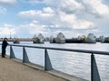 The Thames Barrier is a retractable barrier system that is designed to prevent the floodplain of most of Greater London from bein