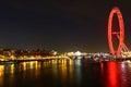 Thames and London eye by night Royalty Free Stock Photo